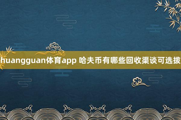 huangguan体育app 哈夫币有哪些回收渠谈可选拔