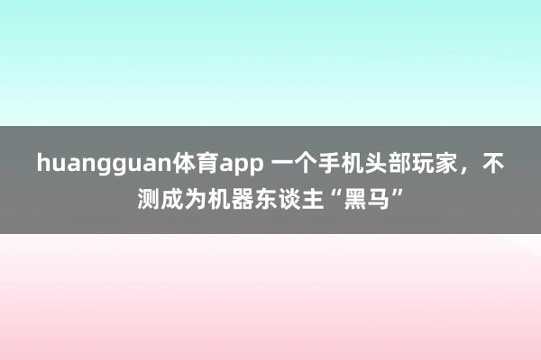 huangguan体育app 一个手机头部玩家，不测成为机器东谈主“黑马”